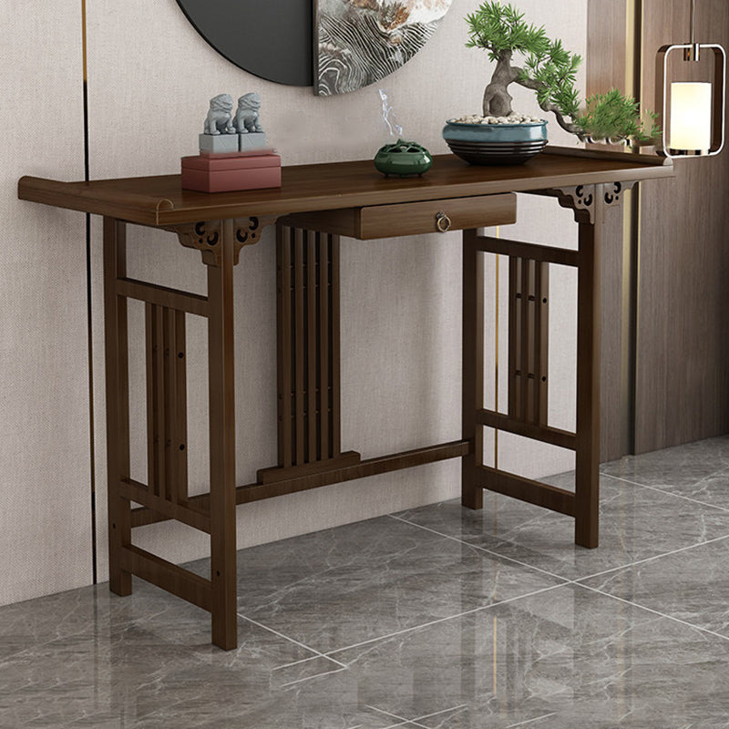 Wood Hall Console Table Mid Century Modern Rectangle End Table