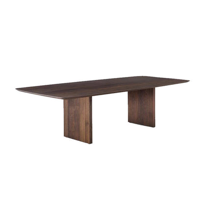 Matte Finish Dining Table with Double Pedestal Pine Wood Dinette Table for Kitchen Brown Without Chairs Clearhalo 'Dining Tables & Seating' 'Dining Tables' 'dining_table' 'furn' 'furn_dining_table' 'Furniture' 'Kitchen & Dining Furniture' 7369014