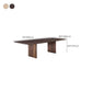 Matte Finish Dining Table with Double Pedestal Pine Wood Dinette Table for Kitchen Clearhalo 'Dining Tables & Seating' 'Dining Tables' 'dining_table' 'furn' 'furn_dining_table' 'Furniture' 'Kitchen & Dining Furniture' 7369028