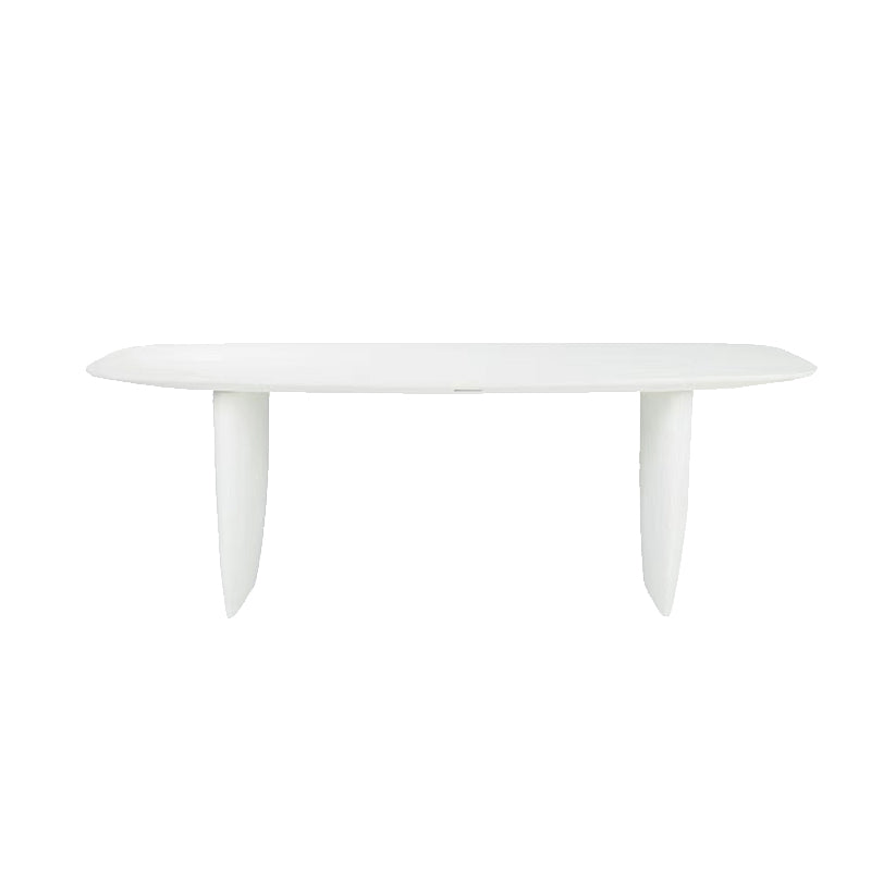 Rectangle White Indoor Dining Table Modern Dinette Table with Double Pedestal Clearhalo 'Dining Tables & Seating' 'Dining Tables' 'dining_table' 'furn' 'furn_dining_table' 'Furniture' 'Kitchen & Dining Furniture' 7369034