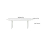 Rectangle White Indoor Dining Table Modern Dinette Table with Double Pedestal Clearhalo 'Dining Tables & Seating' 'Dining Tables' 'dining_table' 'furn' 'furn_dining_table' 'Furniture' 'Kitchen & Dining Furniture' 7369046