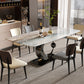 Table de dîner rectangulaire Table de salle à manger sur pied contemporaine