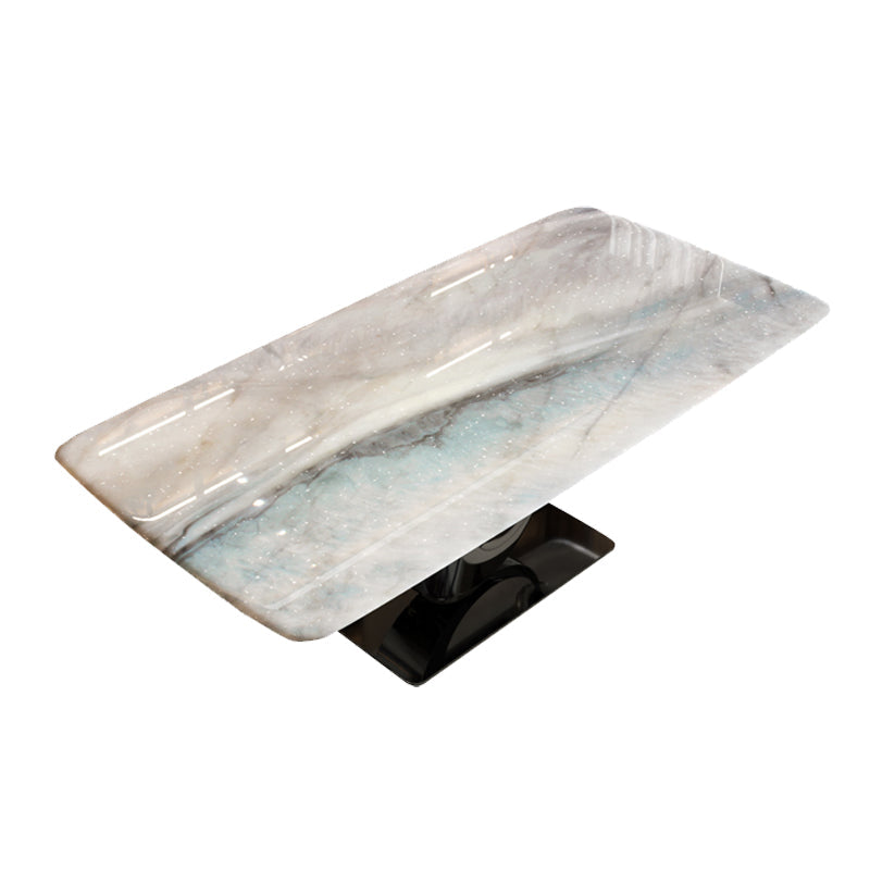 Table de dîner rectangulaire Table de salle à manger sur pied contemporaine