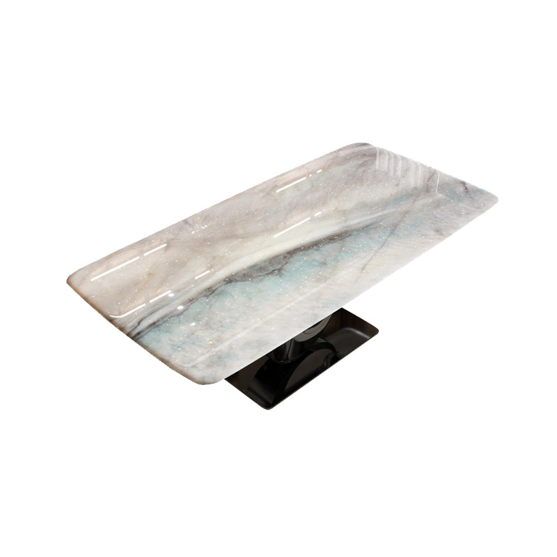 Table de dîner rectangulaire Table de salle à manger sur pied contemporaine