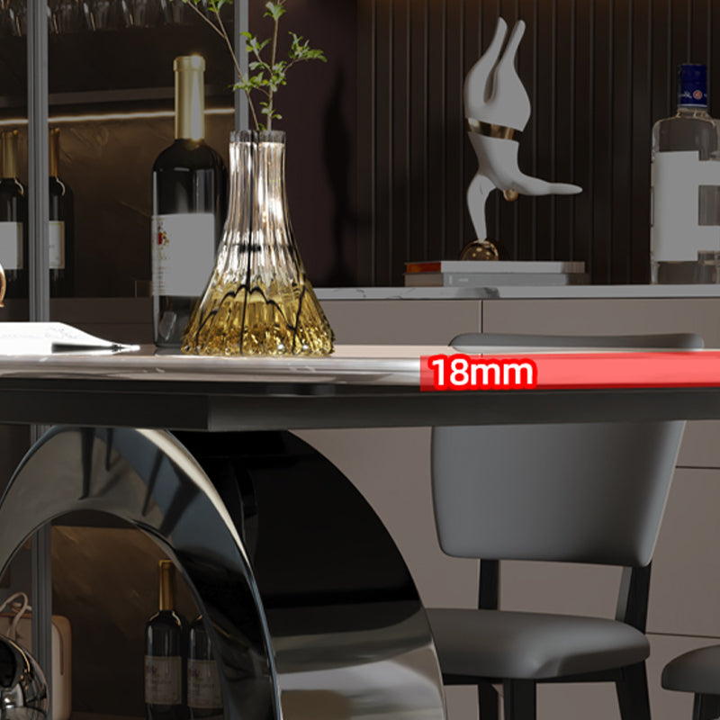 Table de dîner rectangulaire Table de salle à manger sur pied contemporaine
