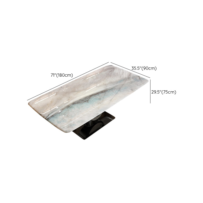 Table de dîner rectangulaire Table de salle à manger sur pied contemporaine