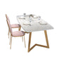 White - Gold Dining Room Dinner Kitchen Table Rectangle Dining Table
