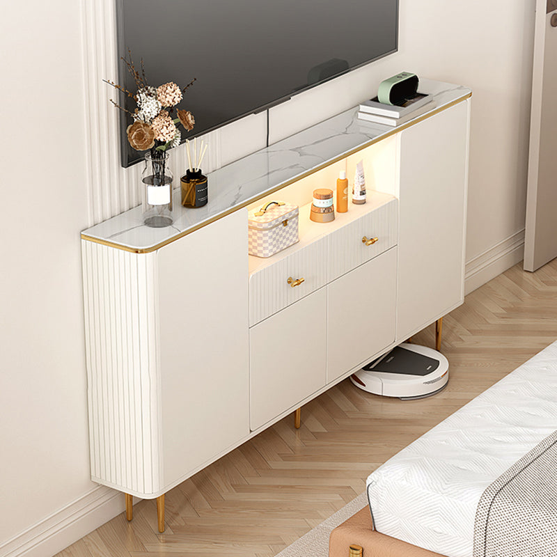 Stone TV Stand Console Glam Media Console TV Stand with Drawers Clearhalo 'furn' 'furn_tv_stands_entertainment_centers' 'Furniture' 'Living Room Furniture' 'TV Stands & Entertainment Centers' 'TV Stands & Media Storage Furniture' 'tv_stands_entertainment_centers' 7369112