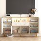 Stone TV Stand Console Glam Media Console TV Stand with Drawers Clearhalo 'furn' 'furn_tv_stands_entertainment_centers' 'Furniture' 'Living Room Furniture' 'TV Stands & Entertainment Centers' 'TV Stands & Media Storage Furniture' 'tv_stands_entertainment_centers' 7369115