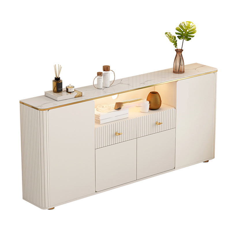 Stone TV Stand Console Glam Media Console TV Stand with Drawers 63"L x 12"W x 28"H Clearhalo 'furn' 'furn_tv_stands_entertainment_centers' 'Furniture' 'Living Room Furniture' 'TV Stands & Entertainment Centers' 'TV Stands & Media Storage Furniture' 'tv_stands_entertainment_centers' 7369117