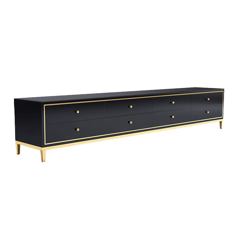 Glass Media Console Glam Media Console TV Stand with Drawers Clearhalo 'furn' 'furn_tv_stands_entertainment_centers' 'Furniture' 'Living Room Furniture' 'TV Stands & Entertainment Centers' 'TV Stands & Media Storage Furniture' 'tv_stands_entertainment_centers' 7369149