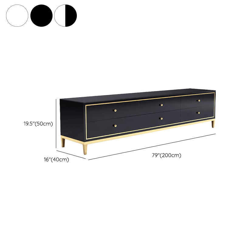 Glass Media Console Glam Media Console TV Stand with Drawers Clearhalo 'furn' 'furn_tv_stands_entertainment_centers' 'Furniture' 'Living Room Furniture' 'TV Stands & Entertainment Centers' 'TV Stands & Media Storage Furniture' 'tv_stands_entertainment_centers' 7369152