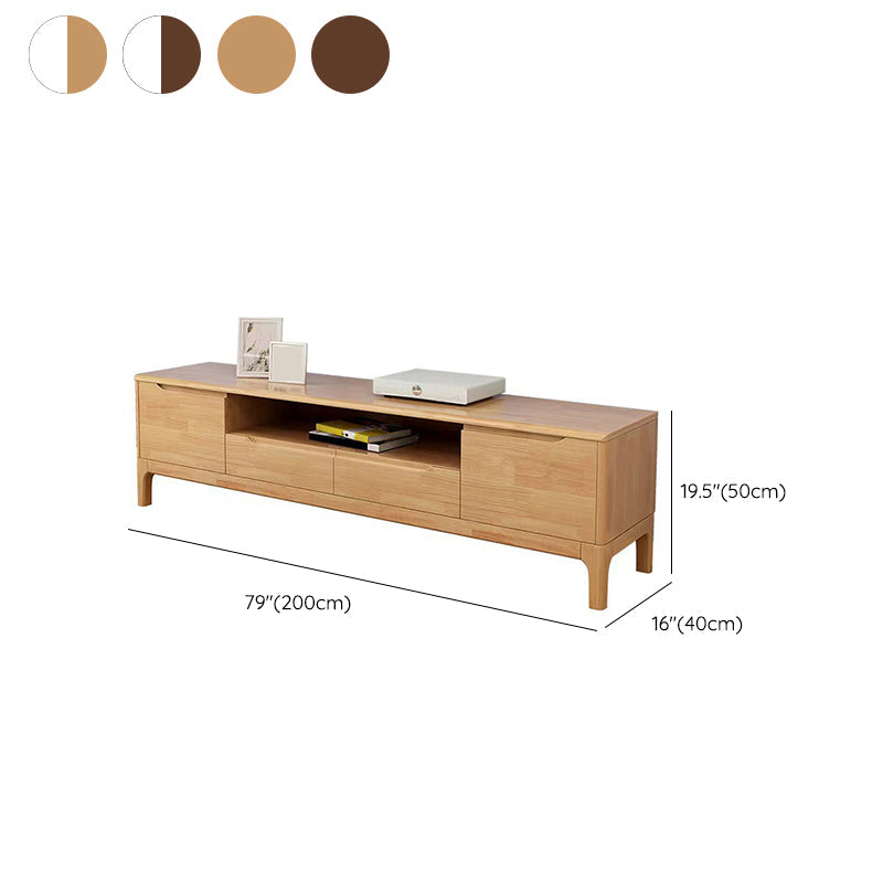Scandinavian Media Console Solid Wood TV Console with Drawers Clearhalo 'furn' 'furn_tv_stands_entertainment_centers' 'Furniture' 'Living Room Furniture' 'TV Stands & Entertainment Centers' 'TV Stands & Media Storage Furniture' 'tv_stands_entertainment_centers' 7369170