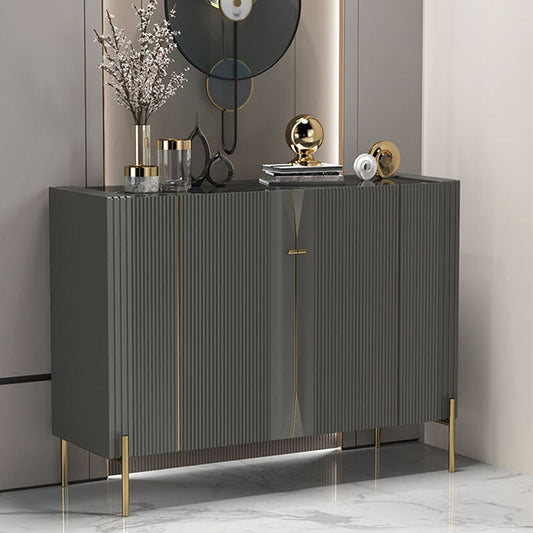 Sideboard a buffet in legno moderno ingegnerizzato 35,4 "Sideboard alta con gambe in acciaio inossidabile