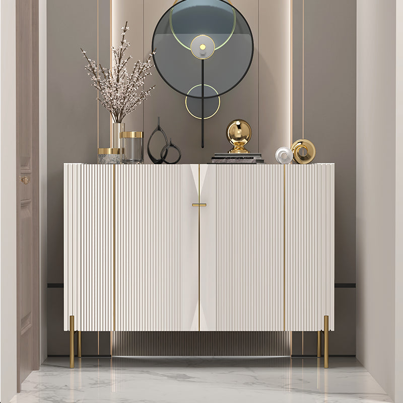 Sideboard a buffet in legno moderno ingegnerizzato 35,4 "Sideboard alta con gambe in acciaio inossidabile