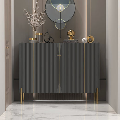 Sideboard a buffet in legno moderno ingegnerizzato 35,4 "Sideboard alta con gambe in acciaio inossidabile