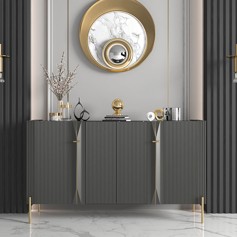 Sideboard a buffet in legno moderno ingegnerizzato 35,4 "Sideboard alta con gambe in acciaio inossidabile