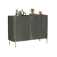 Sideboard a buffet in legno moderno ingegnerizzato 35,4 "Sideboard alta con gambe in acciaio inossidabile