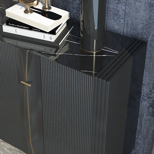 Sideboard a buffet in legno moderno ingegnerizzato 35,4 "Sideboard alta con gambe in acciaio inossidabile