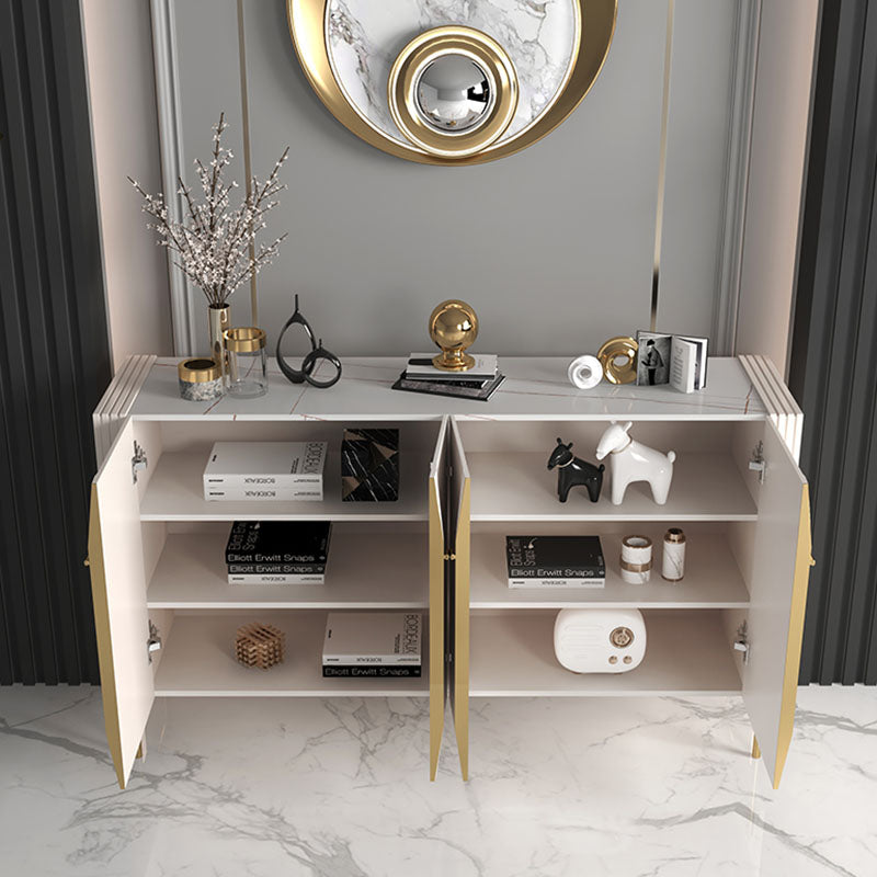 Sideboard a buffet in legno moderno ingegnerizzato 35,4 "Sideboard alta con gambe in acciaio inossidabile