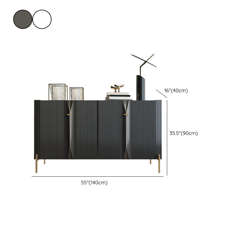Sideboard a buffet in legno moderno ingegnerizzato 35,4 "Sideboard alta con gambe in acciaio inossidabile