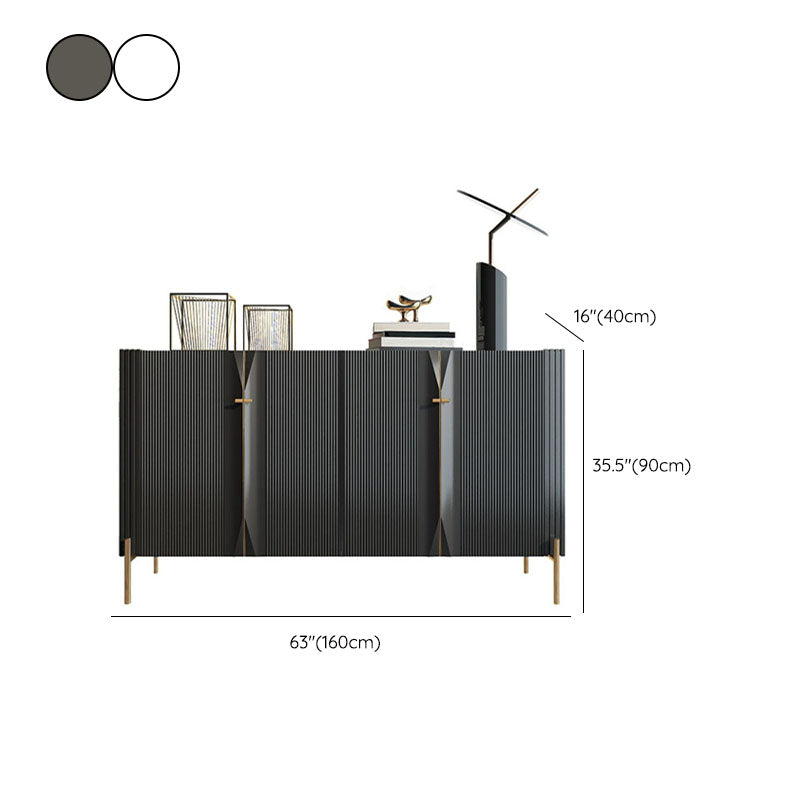 Sideboard a buffet in legno moderno ingegnerizzato 35,4 "Sideboard alta con gambe in acciaio inossidabile
