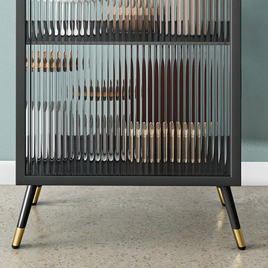 Sideboard a buffet in vetro con supporto in metallo in metallo glam