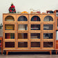 Moderno sideboard in pino porte di vetro armadio di sideboard per sala da pranzo