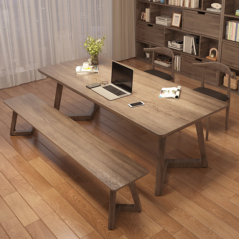 Modern Wood Writing Desk 29.53 "Desk de oficina rectangular de alto con base de trineo