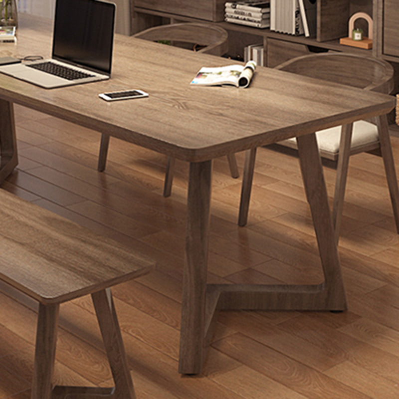 Modern Wood Writing Desk 29.53 "Desk de oficina rectangular de alto con base de trineo