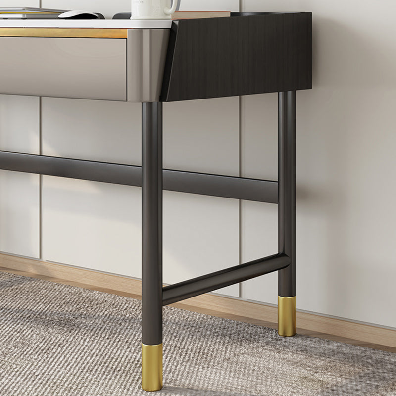 Tâches de forme rectangulaire de bureau moderne des bureaux en pierre avec 2 tiroirs