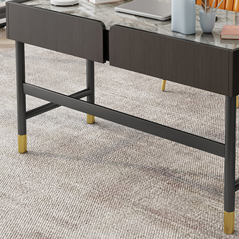 Tâches de forme rectangulaire de bureau moderne des bureaux en pierre avec 2 tiroirs