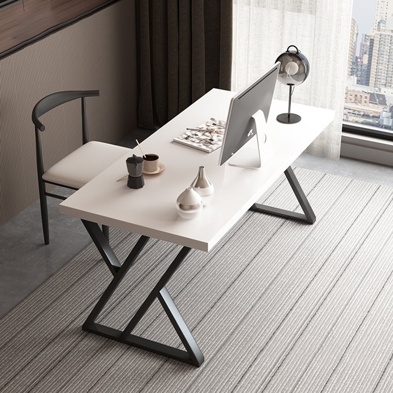 Rectangular Solid Wood Office Desk Antique Finish Computer Desk Drawer Not Included Clearhalo 'furn' 'furn_office_desk' 'Furniture' 'Office Desks' 'Office Furniture' 'office_desk' 7369339