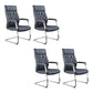 Contemporary No Wheels Chair Faux Leather Chrome Frame Office Chair
