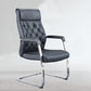 Contemporary No Wheels Chair Faux Leather Chrome Frame Office Chair