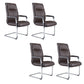 Contemporary No Wheels Chair Faux Leather Chrome Frame Office Chair