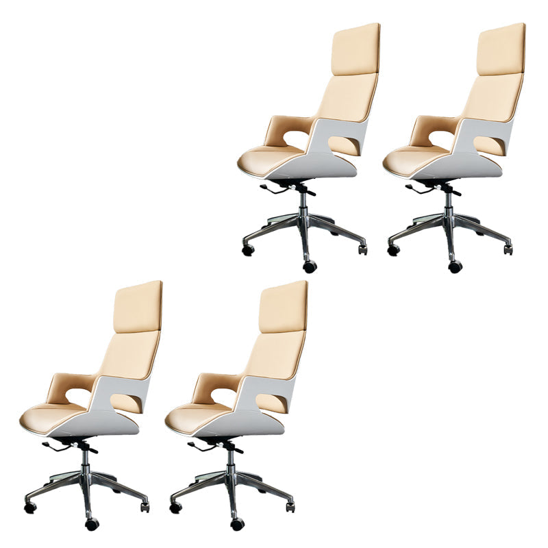 Chaise de gestion pivotante contemporaine chaise de bureau marron en cuir en cuir en cuir