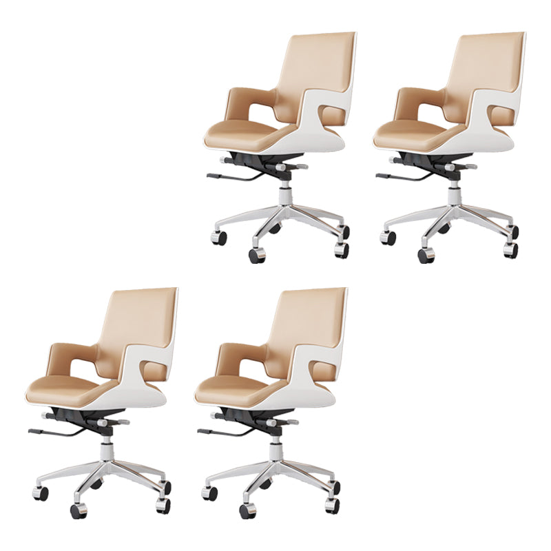 Chaise de gestion pivotante contemporaine chaise de bureau marron en cuir en cuir en cuir