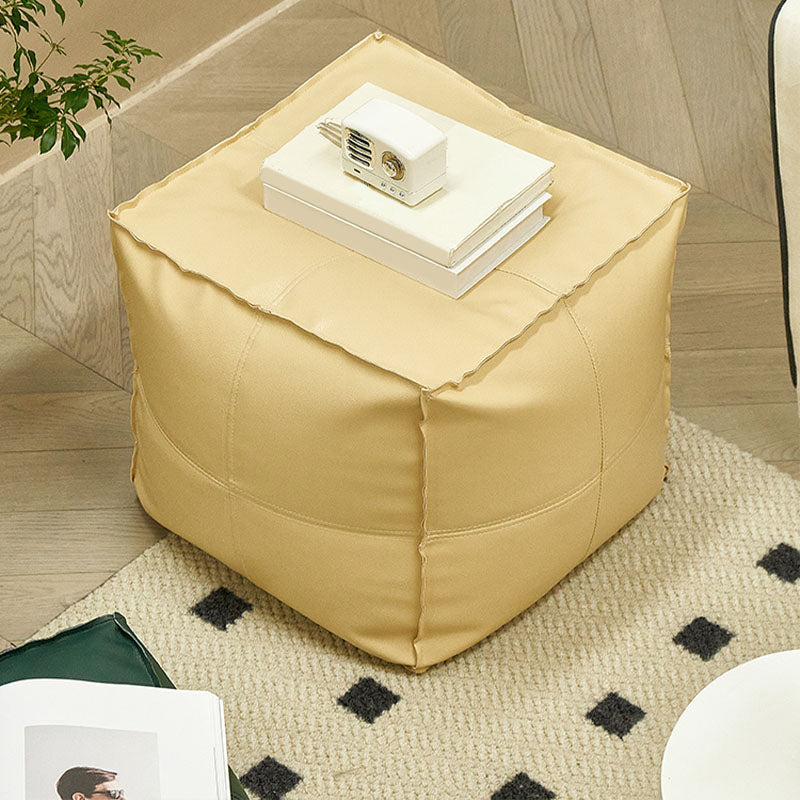 Modern Orange Pure Color Pouf PU Leather Water Resistant Pouf Clearhalo 'furn' 'furn_ottomans_poufs' 'Furniture' 'Living Room Furniture' 'Ottomans & Poufs' 'ottomans_poufs' 7369551