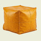 Modern Orange Pure Color Pouf PU Leather Water Resistant Pouf Yellow 1 Piece Clearhalo 'furn' 'furn_ottomans_poufs' 'Furniture' 'Living Room Furniture' 'Ottomans & Poufs' 'ottomans_poufs' 7369552