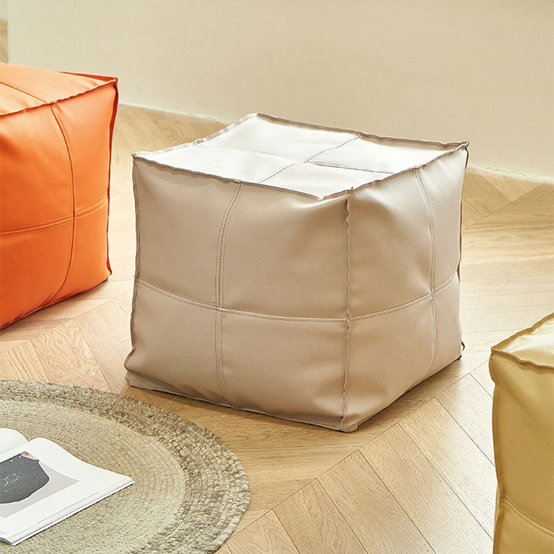Modern Orange Pure Color Pouf PU Leather Water Resistant Pouf Clearhalo 'furn' 'furn_ottomans_poufs' 'Furniture' 'Living Room Furniture' 'Ottomans & Poufs' 'ottomans_poufs' 7369554