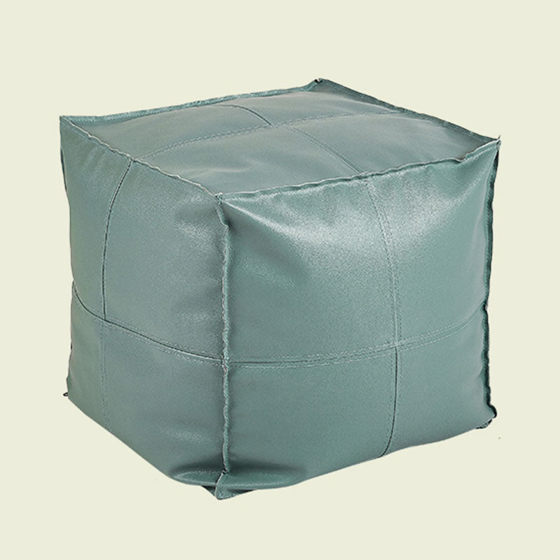 Modern Orange Pure Color Pouf PU Leather Water Resistant Pouf Light Green 1 Piece Clearhalo 'furn' 'furn_ottomans_poufs' 'Furniture' 'Living Room Furniture' 'Ottomans & Poufs' 'ottomans_poufs' 7369559