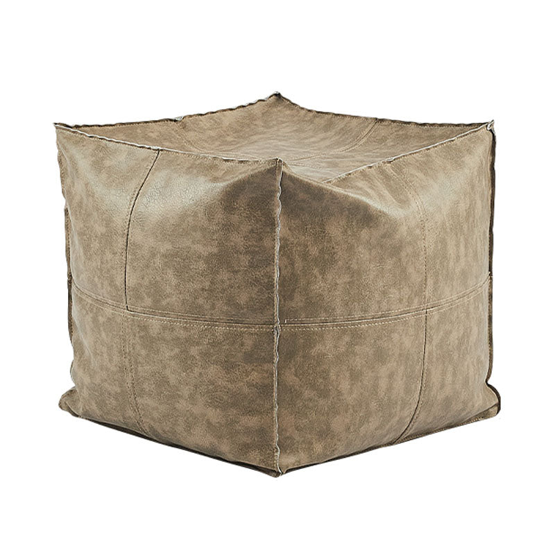 Modern Orange Pure Color Pouf PU Leather Water Resistant Pouf Brown 1 Piece Clearhalo 'furn' 'furn_ottomans_poufs' 'Furniture' 'Living Room Furniture' 'Ottomans & Poufs' 'ottomans_poufs' 7369563