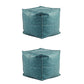 Modern Orange Pure Color Pouf PU Leather Water Resistant Pouf Blue 2 Piece Set Clearhalo 'furn' 'furn_ottomans_poufs' 'Furniture' 'Living Room Furniture' 'Ottomans & Poufs' 'ottomans_poufs' 7369570
