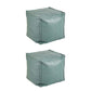 Modern Orange Pure Color Pouf PU Leather Water Resistant Pouf Light Green 2 Piece Set Clearhalo 'furn' 'furn_ottomans_poufs' 'Furniture' 'Living Room Furniture' 'Ottomans & Poufs' 'ottomans_poufs' 7369574