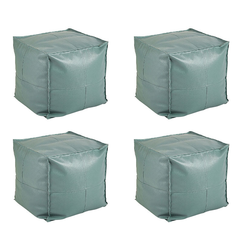 Modern Orange Pure Color Pouf PU Leather Water Resistant Pouf Light Green 4 Piece Set Clearhalo 'furn' 'furn_ottomans_poufs' 'Furniture' 'Living Room Furniture' 'Ottomans & Poufs' 'ottomans_poufs' 7369575