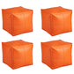 Modern Orange Pure Color Pouf PU Leather Water Resistant Pouf Orange 4 Piece Set Clearhalo 'furn' 'furn_ottomans_poufs' 'Furniture' 'Living Room Furniture' 'Ottomans & Poufs' 'ottomans_poufs' 7369583