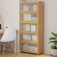 Contemporary Wood Accent Cabinet Rectangle Storage Cabinet with Glass Top