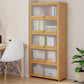 Contemporary Wood Accent Cabinet Rectangle Storage Cabinet with Glass Top