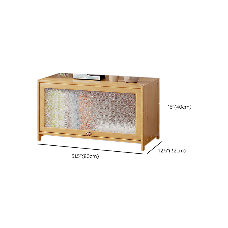 Contemporary Wood Accent Cabinet Rectangle Storage Cabinet with Glass ...